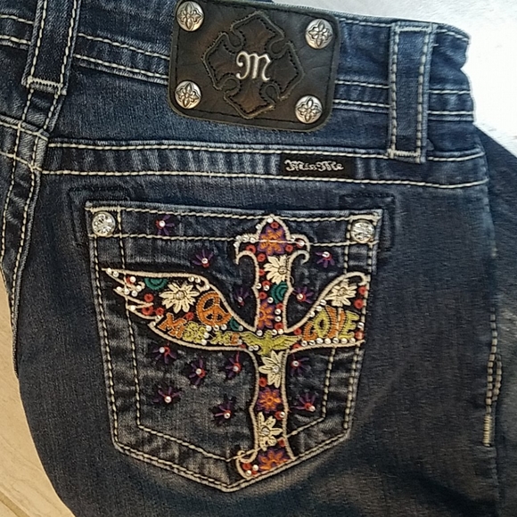 Miss Me Denim - Miss Me Jeans bootcut Peace Sign Size 29